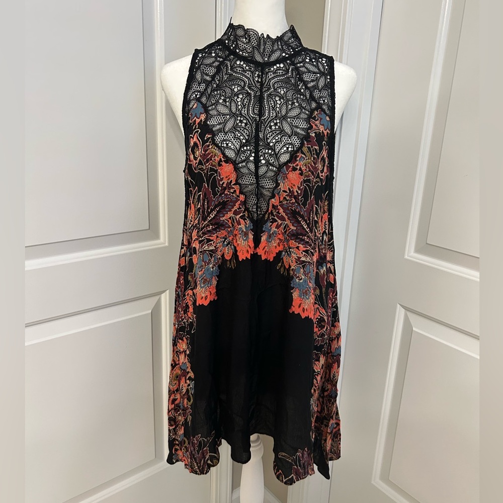 Free People Intimately Lace High Neck Tunic Dress